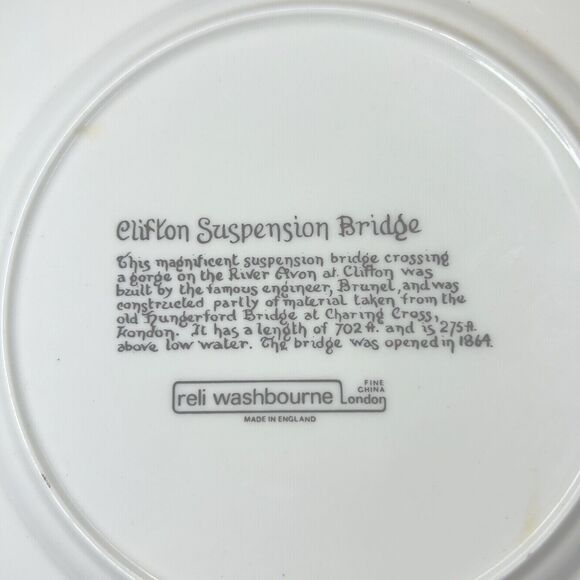 Reli Washbourne London China Decorative Plate Clifton Suspension Bridge England - Picture 7 of 7